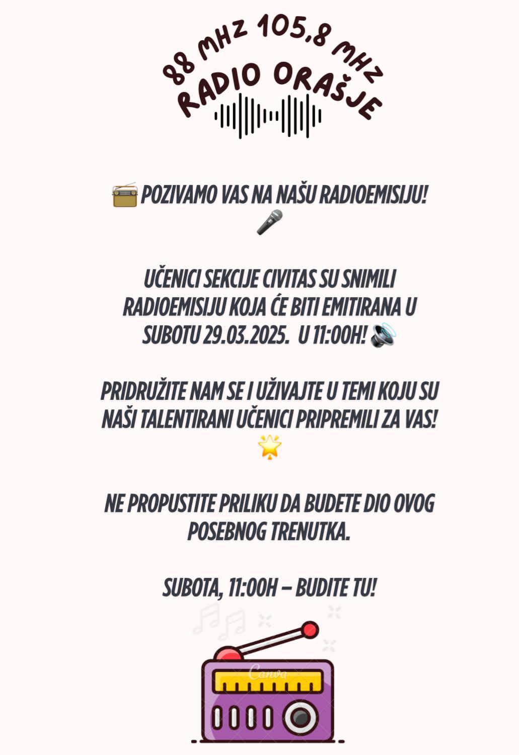 Najava naše radioemisije