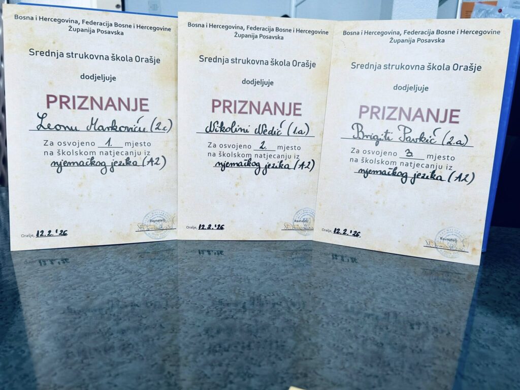 ŠKOLSKO NATJECANJE IZ NJEMAČKOG JEZIKA