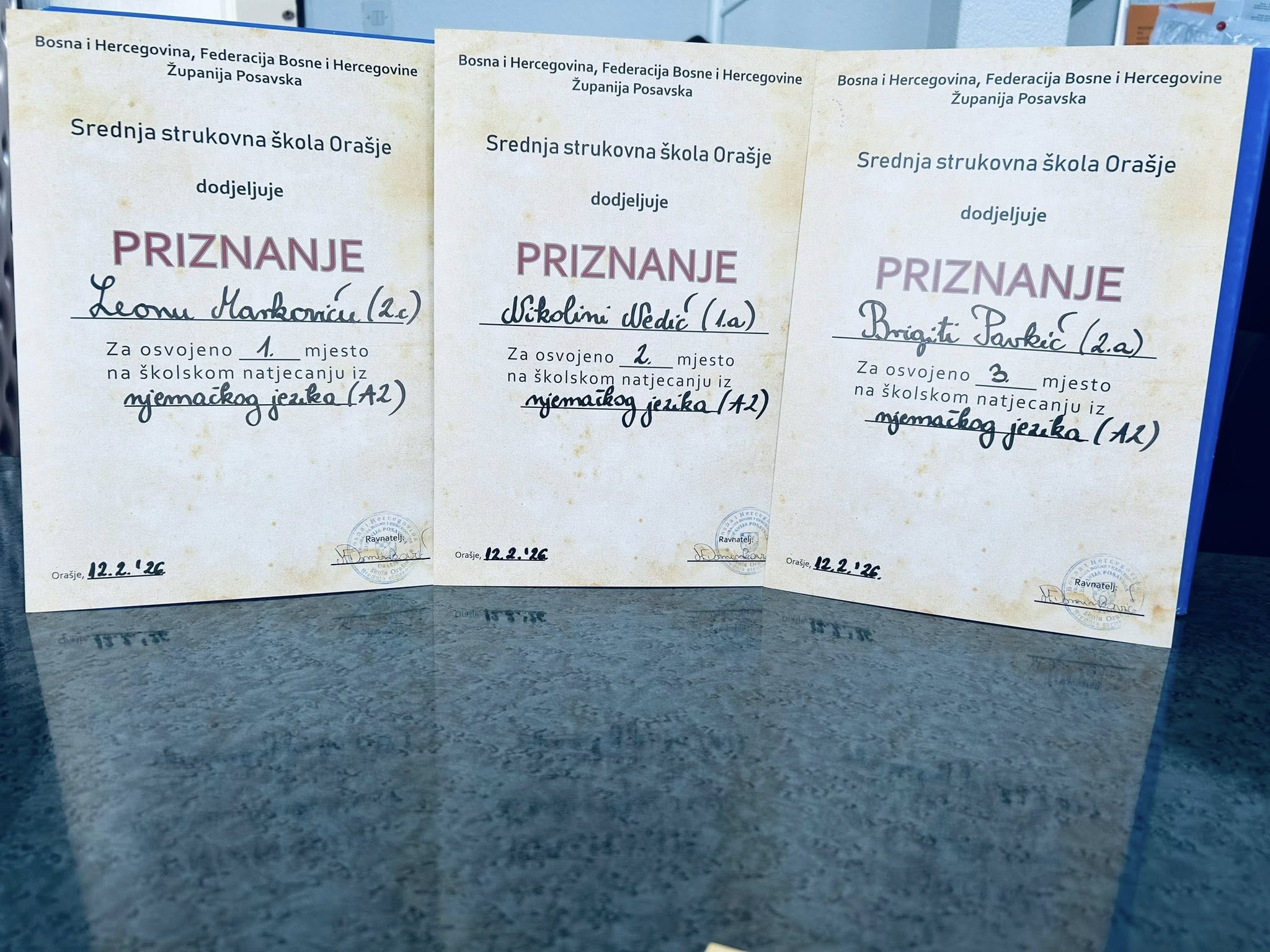 ŠKOLSKO NATJECANJE IZ NJEMAČKOG JEZIKA